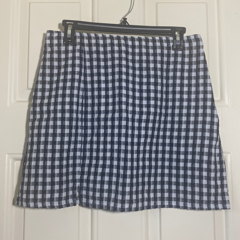 NWT American Eagle Gingham Front Slit Skirt